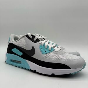 Nike Air Max 90 G Golf Shoes White Grey Blue CU9978-110 Mens Size 11.5 New